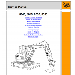 JCB instrukcje napraw + schematy + DTR: JCB 8040, 8045, 8050, 8055  + ZTS i RTS instrukcja naprawy